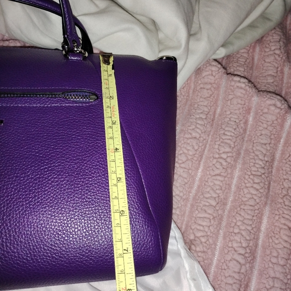 Coach Vibrant Purple Leather Satchel - Picture 13 of 14